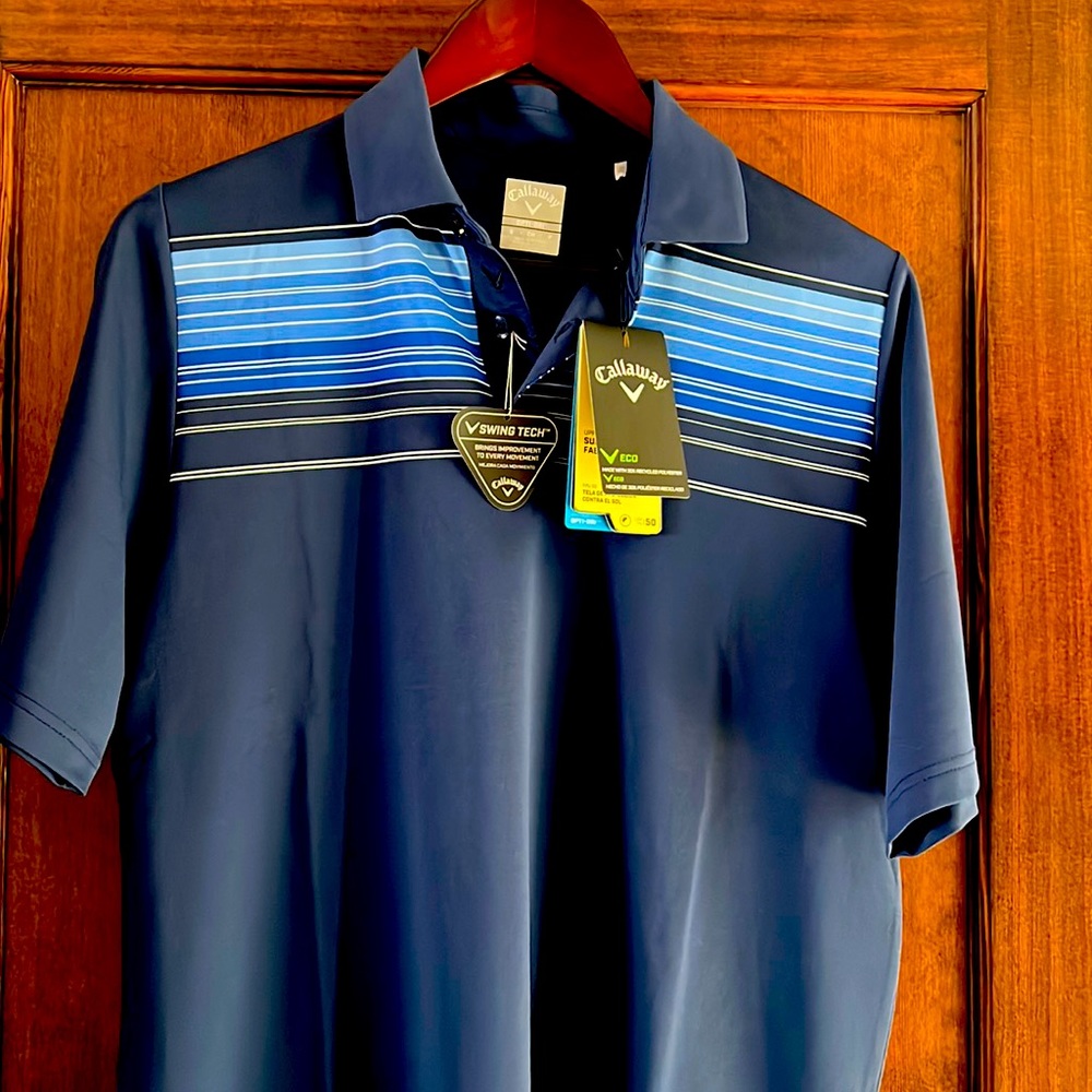 Brand New Callaway OPTI-DRI Golf Performance Polo with Swing Tech, UPF 50 fabric